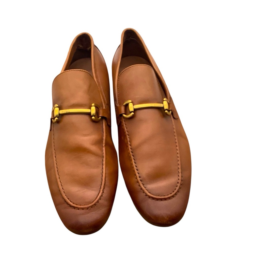 Aldo Tan Leather Oxfords with Gold Detail